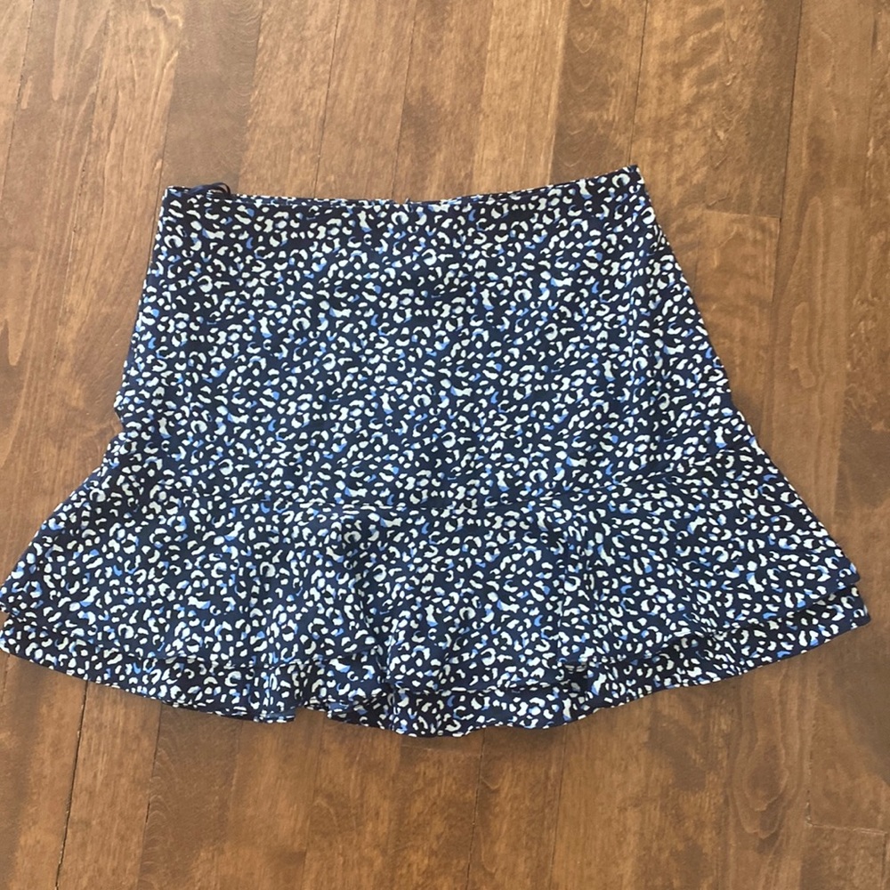 Design Lab Cheetah Print Skirt Navy size Large